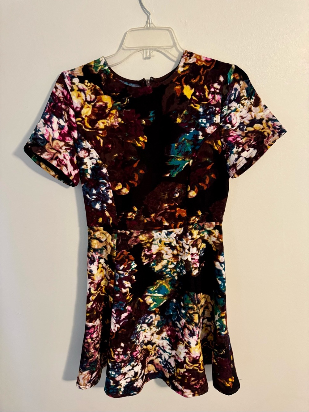 Who What Wear Black Multi Floral Skater Dress